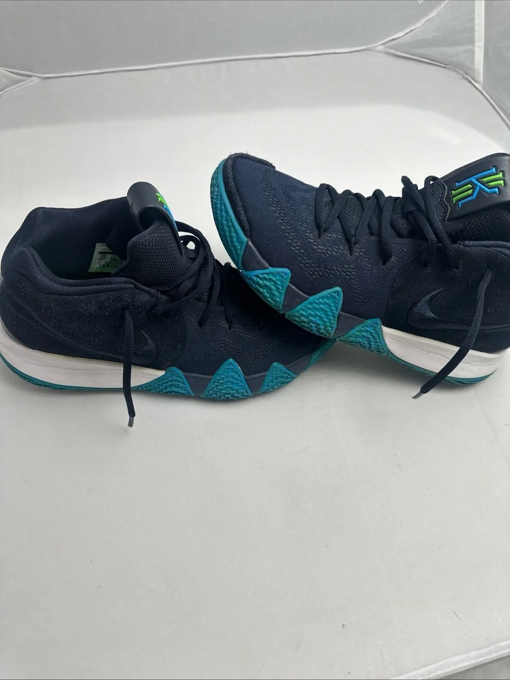 Nike Men's Navy and Teal Basketball Sneakers